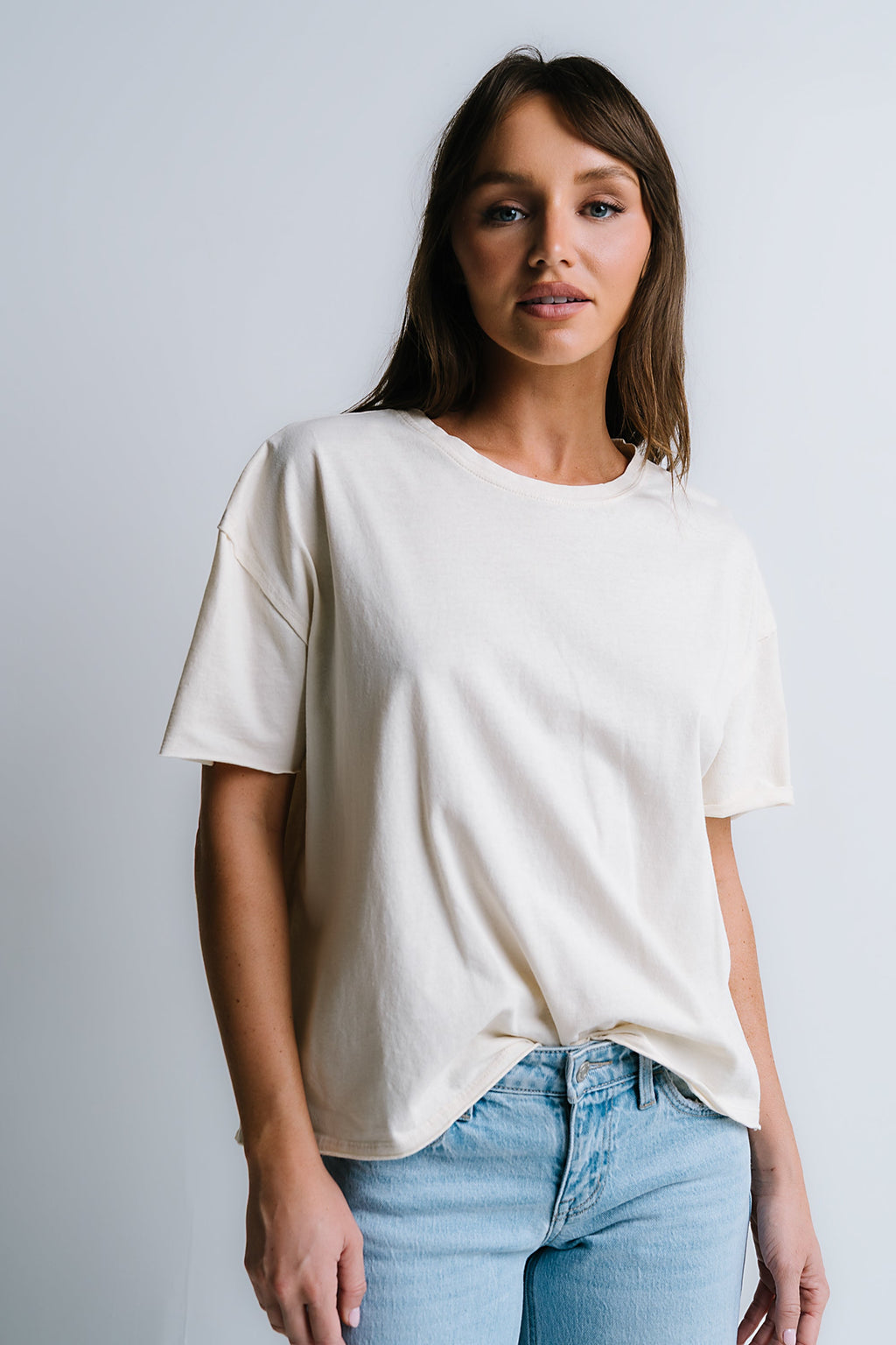 Abby Oversized Tee in Ecru - FINAL SALE